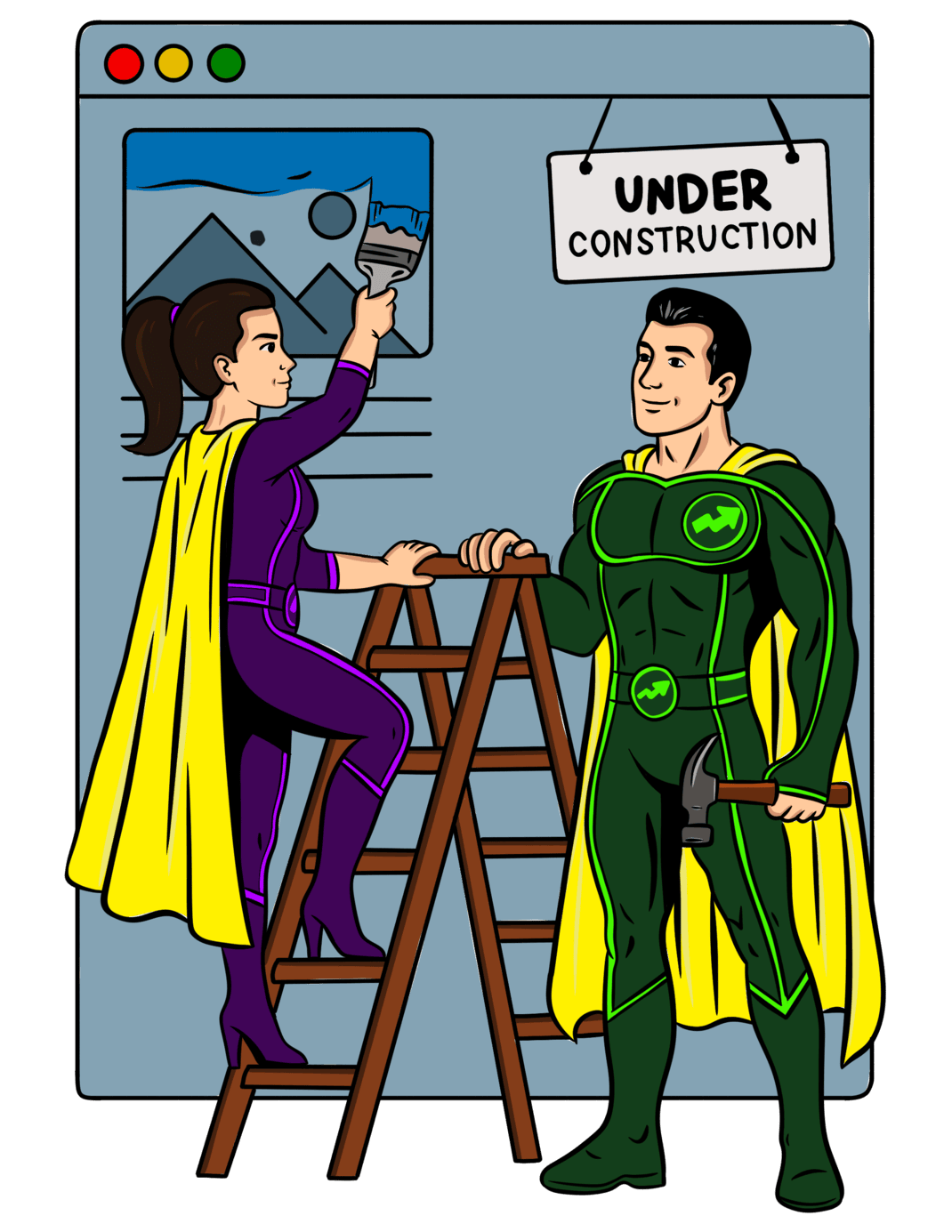 Professional web design workspace